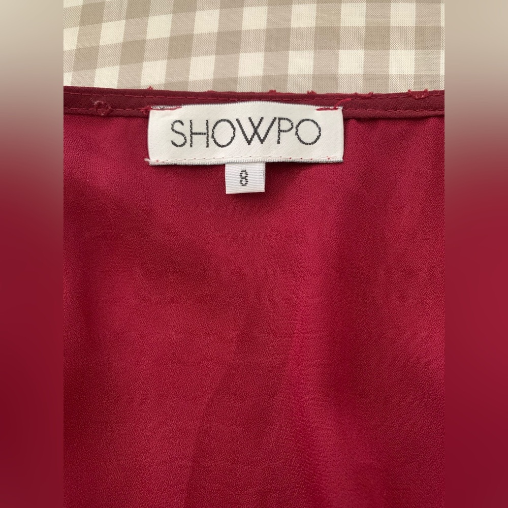 🌷2 for $20🌷 SHOWPO Burgundy Wrap Dress Size 8 - Picture 3 of 5